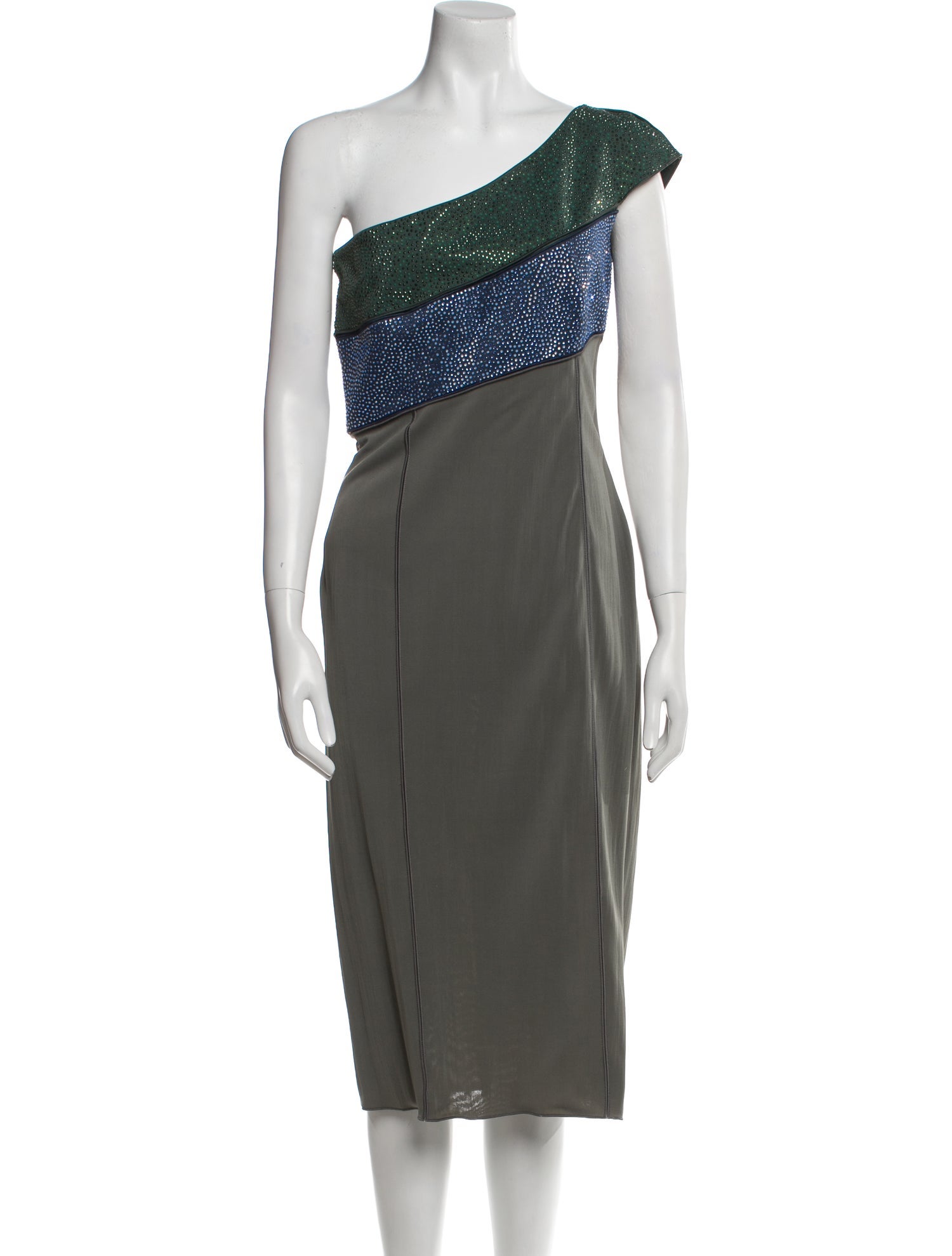 Giorgio Armani One-Shoulder Midi Length Dress