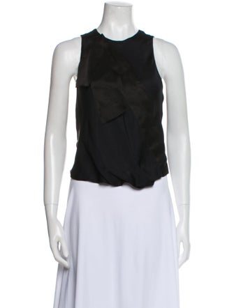 Giorgio Armani Silk Crew Neck Crop Top