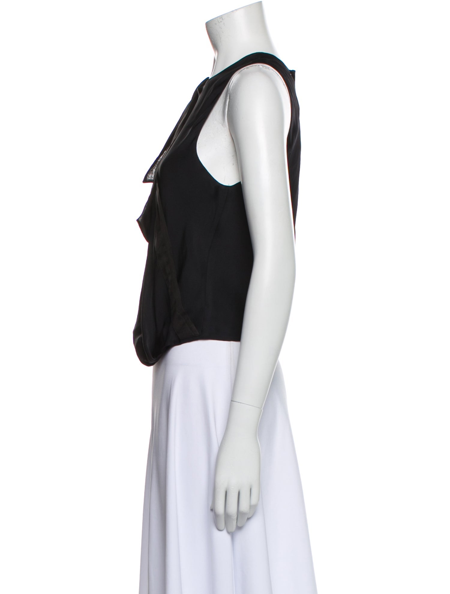 Giorgio Armani Silk Crew Neck Crop Top