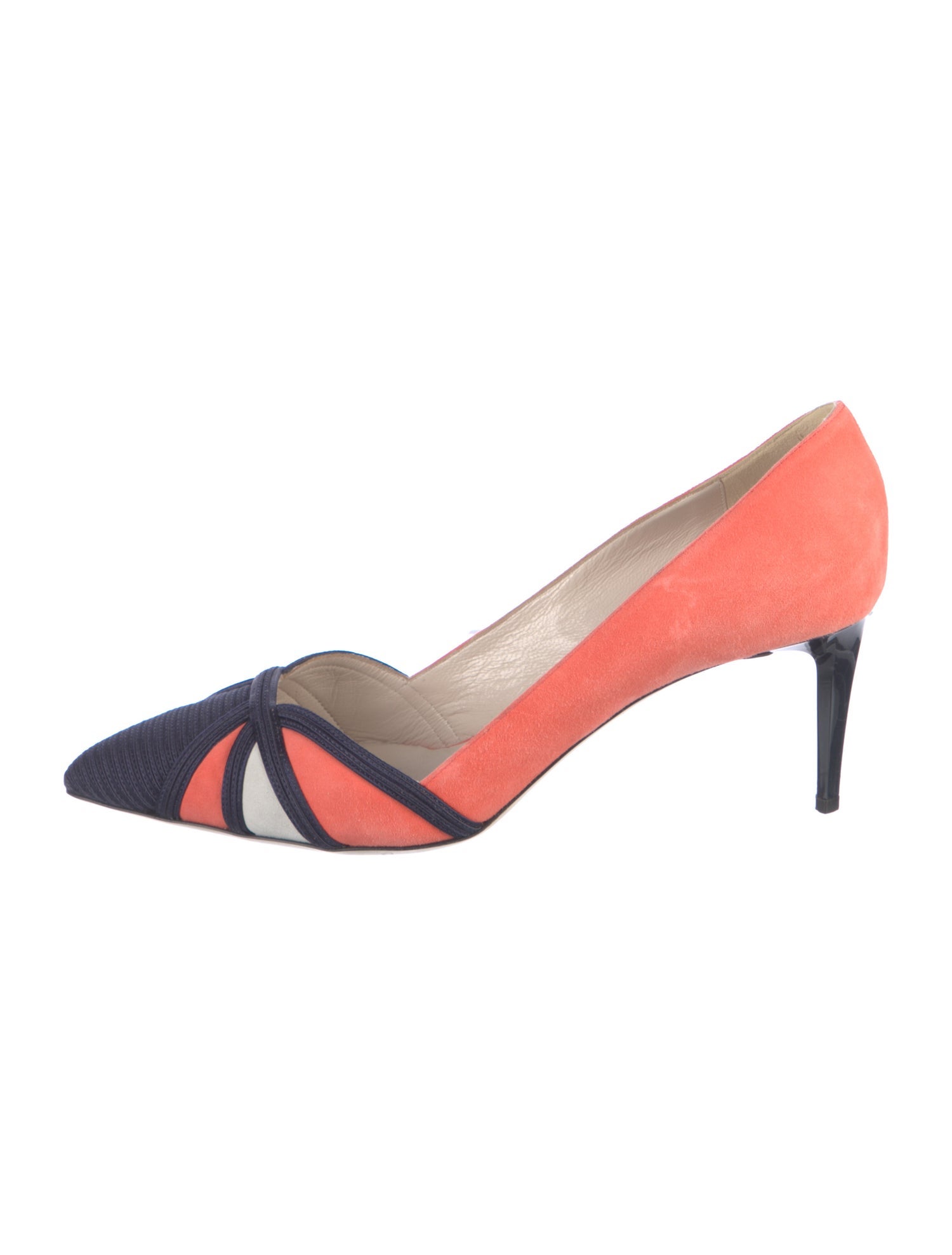 Giorgio Armani Suede Colorblock Pattern Pumps