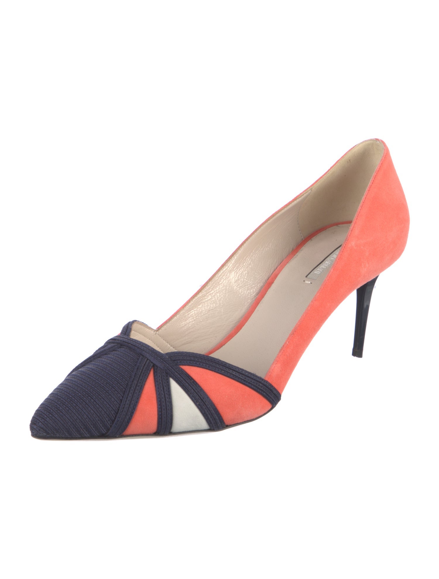 Giorgio Armani Suede Colorblock Pattern Pumps