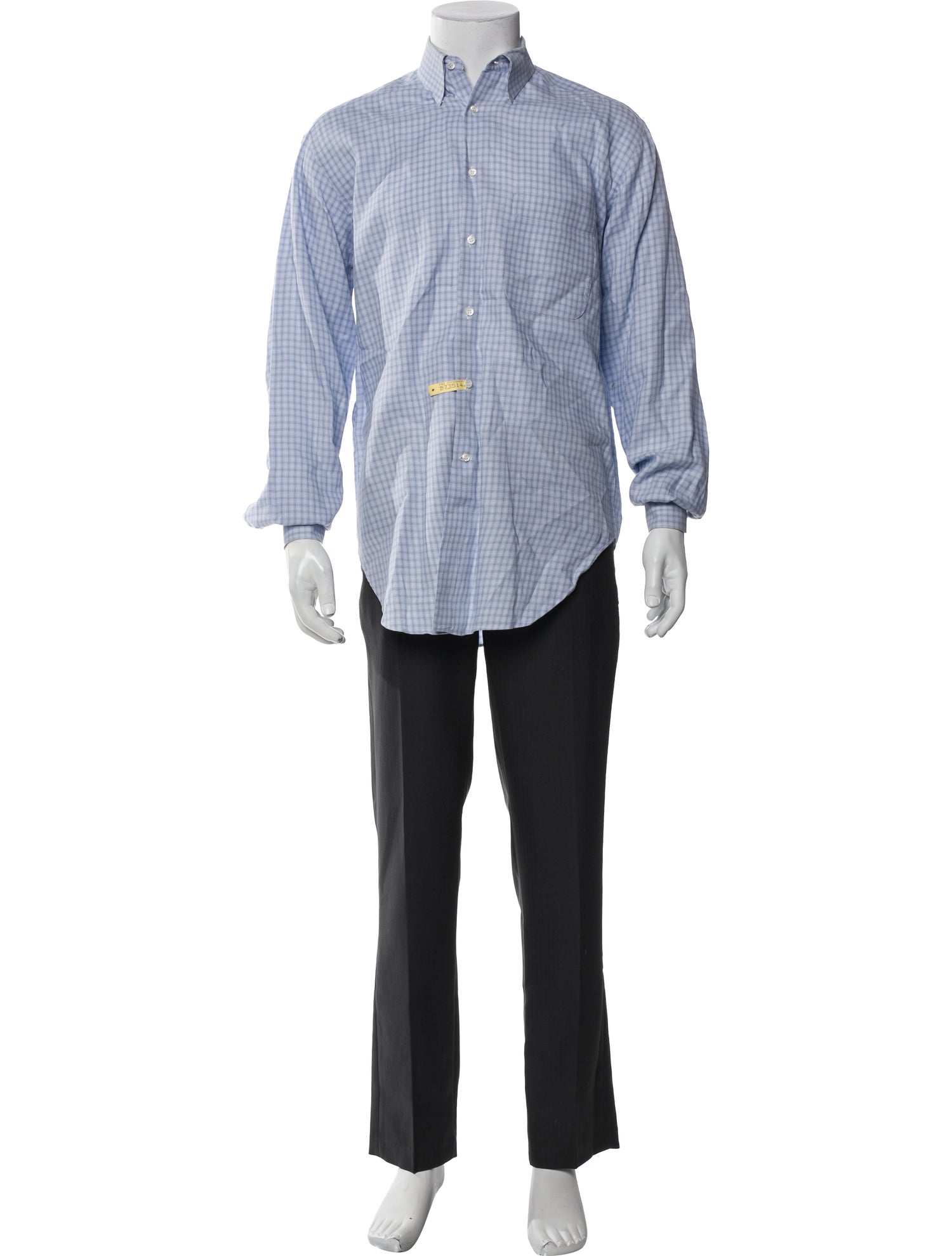 Giorgio Armani Plaid Print Long Sleeve Dress Shirt