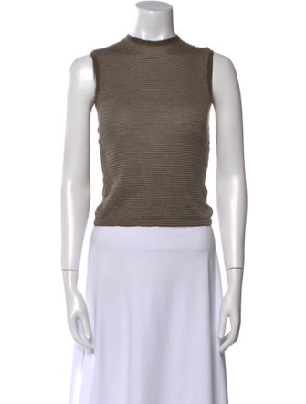 Giorgio Armani Cashmere Striped Crop Top