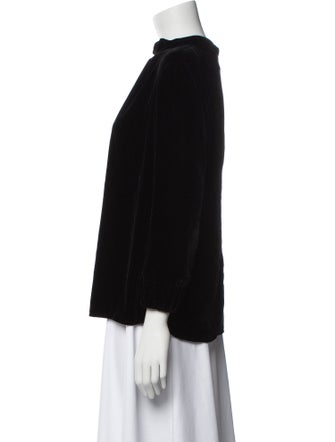 Giorgio Armani Mock Neck Three-Quarter Sleeve Blouse