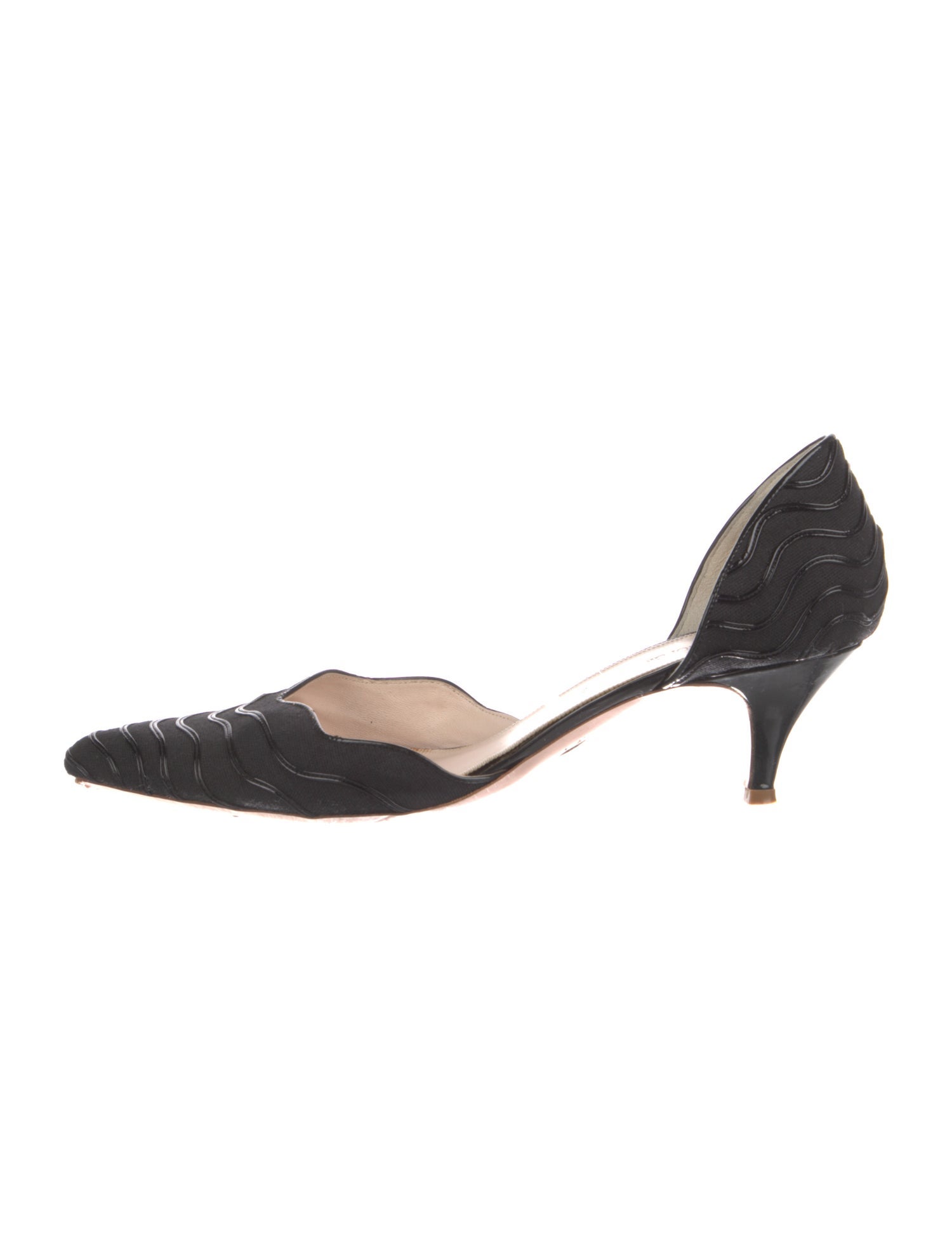 Giorgio Armani Leather Leather Trim Embellishment D'Orsay Pumps