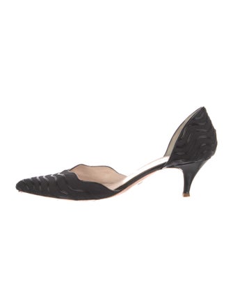Giorgio Armani Leather Leather Trim Embellishment D'Orsay Pumps