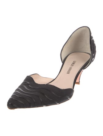 Giorgio Armani Leather Leather Trim Embellishment D'Orsay Pumps