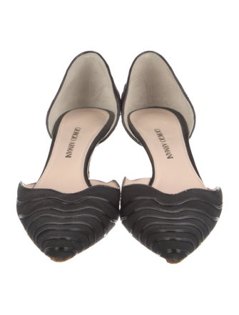 Giorgio Armani Leather Leather Trim Embellishment D'Orsay Pumps