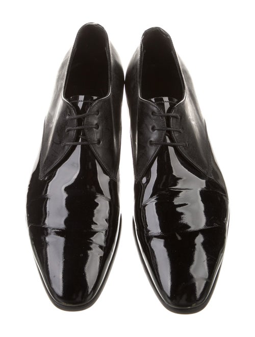 Giorgio Armani Patent Leather Leather Trim Embellishment Oxfords