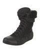 Giorgio Armani Suede Embroidered Accent Combat Boots