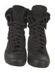 Giorgio Armani Suede Embroidered Accent Combat Boots