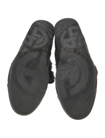 Giorgio Armani Suede Embroidered Accent Combat Boots