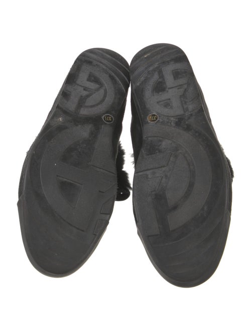 Giorgio Armani Suede Embroidered Accent Combat Boots