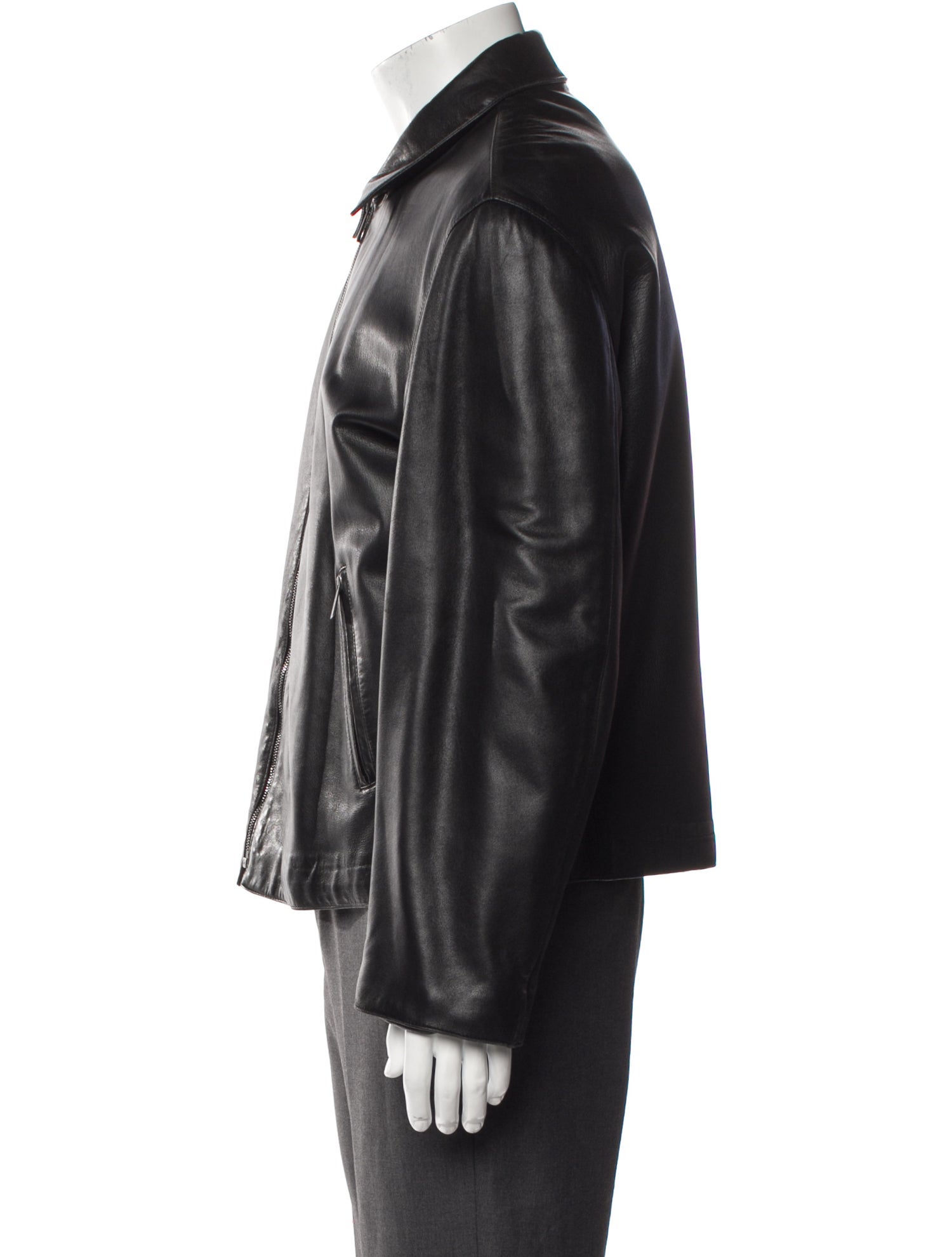 Giorgio Armani Lambskin Moto Jacket