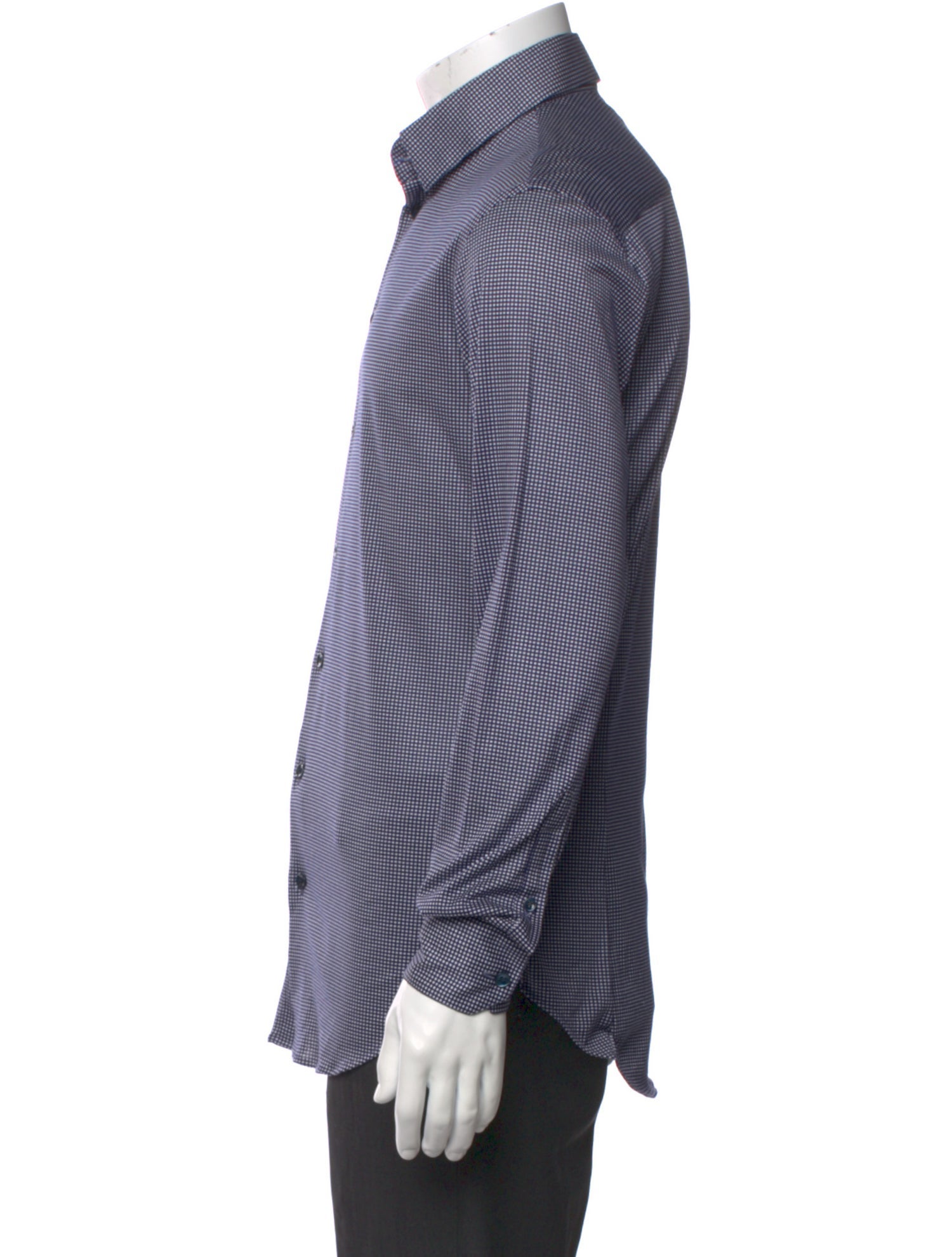 Giorgio Armani Plaid Print Long Sleeve Shirt