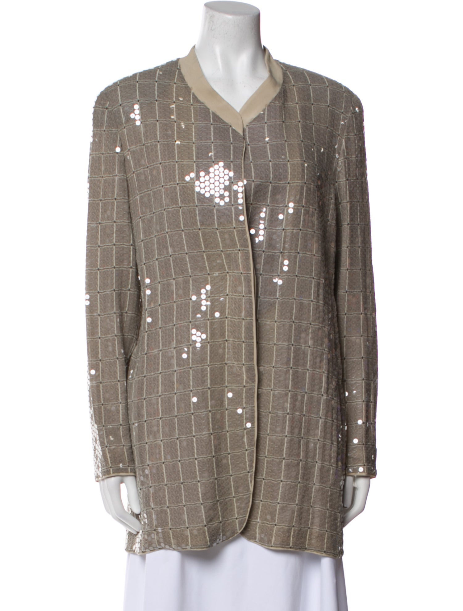 Giorgio Armani Plaid Print Coat