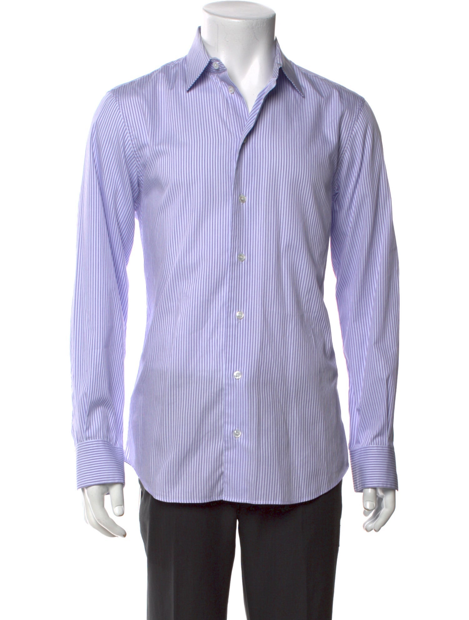Giorgio Armani Striped Long Sleeve Dress Shirt