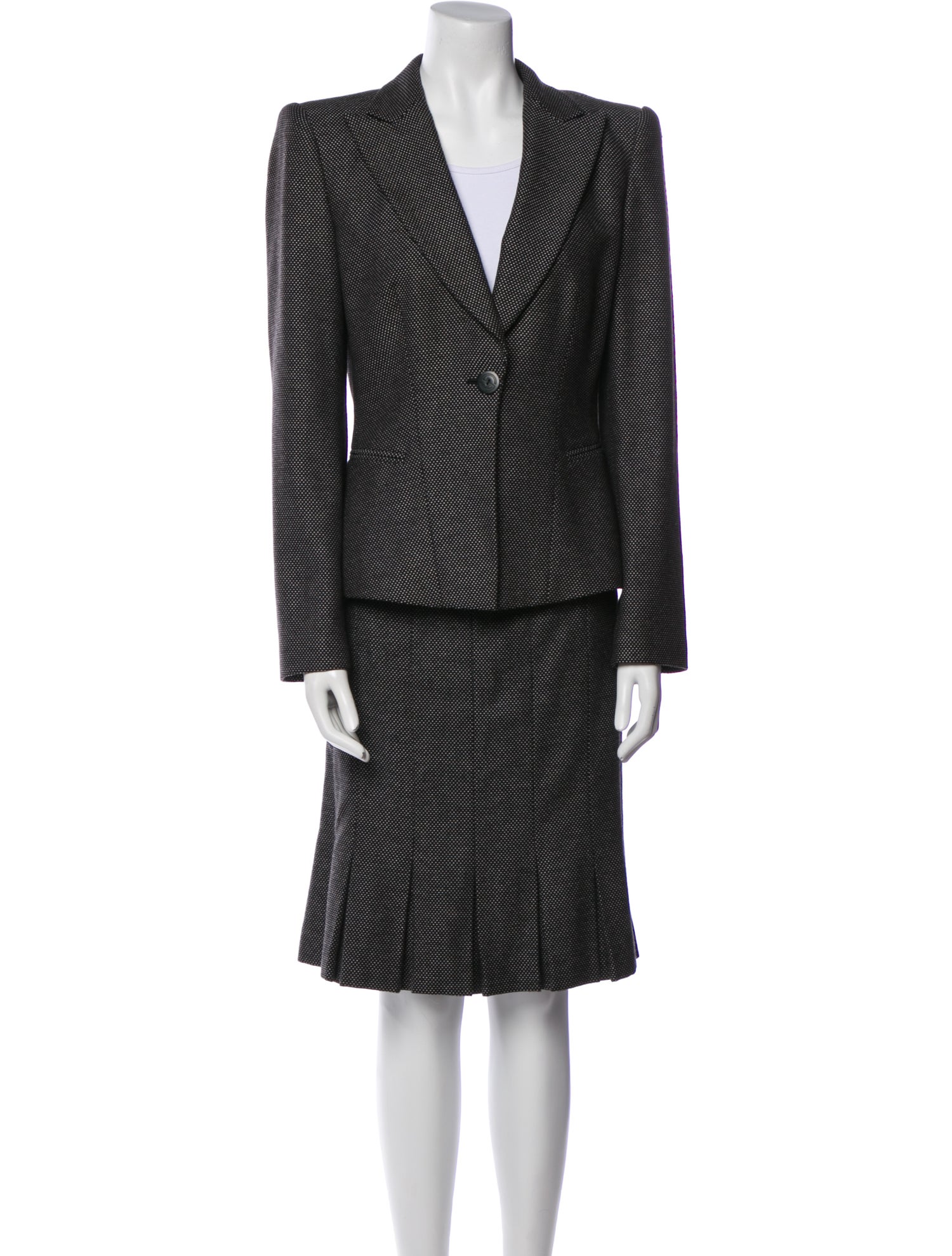 Giorgio Armani Silk Pleated Accents Skirt Set