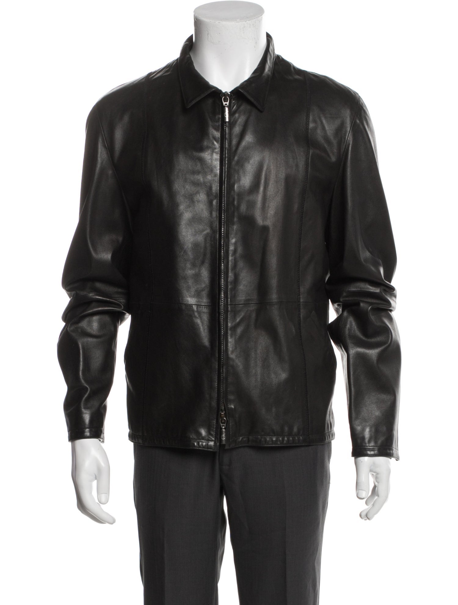 Giorgio Armani Lamb Leather Moto Jacket