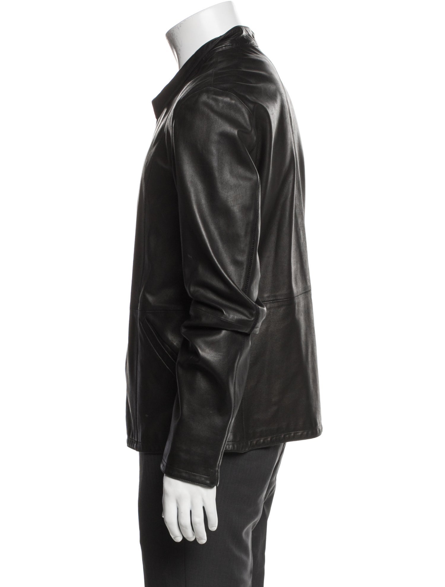 Giorgio Armani Lamb Leather Moto Jacket