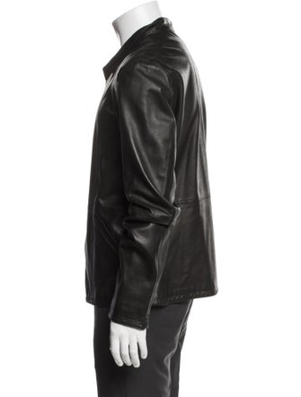 Giorgio Armani Lamb Leather Moto Jacket