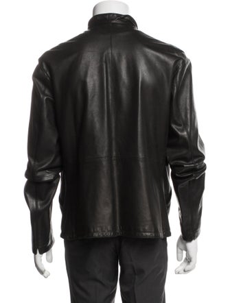 Giorgio Armani Lamb Leather Moto Jacket