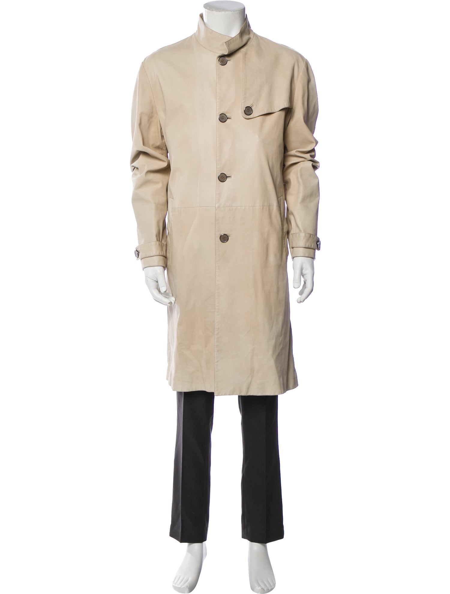 Giorgio Armani Calf Leather Trench Coat