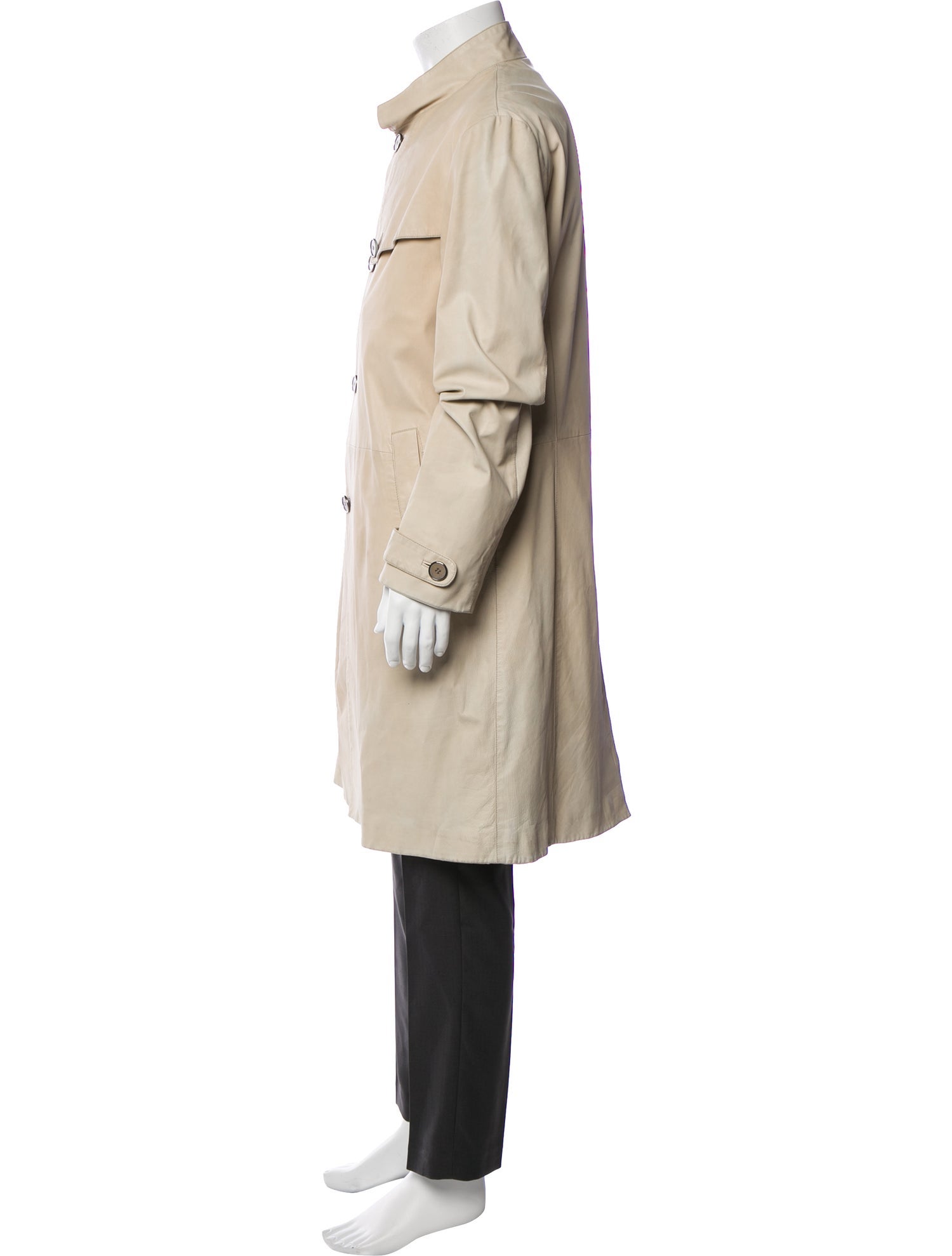 Giorgio Armani Calf Leather Trench Coat