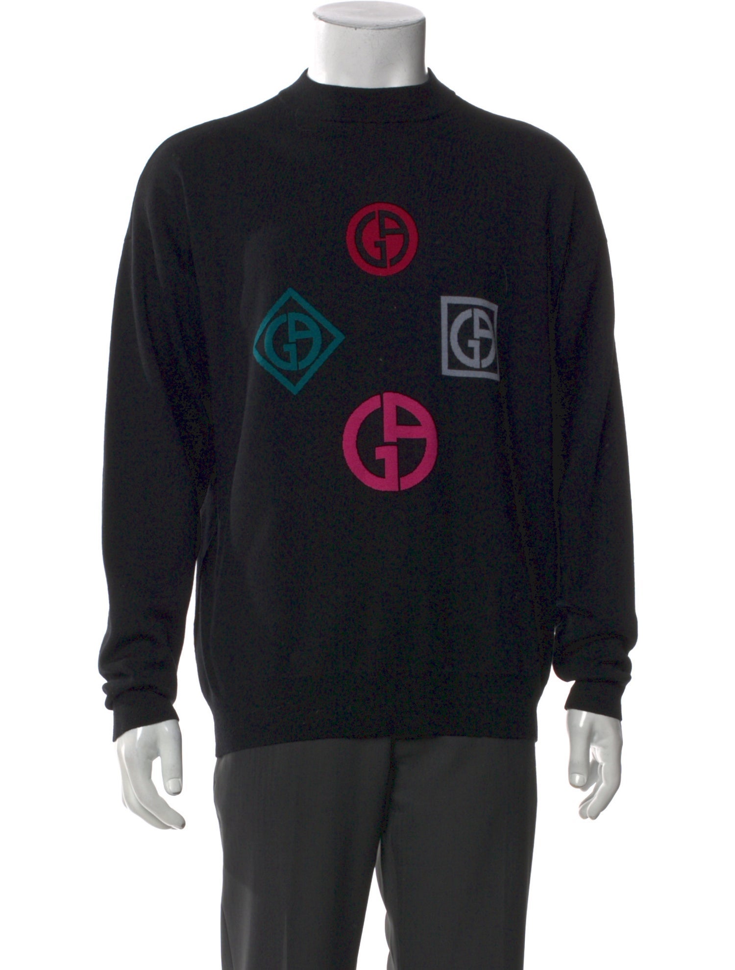 Giorgio Armani Virgin Wool Graphic Print Sweatshirt