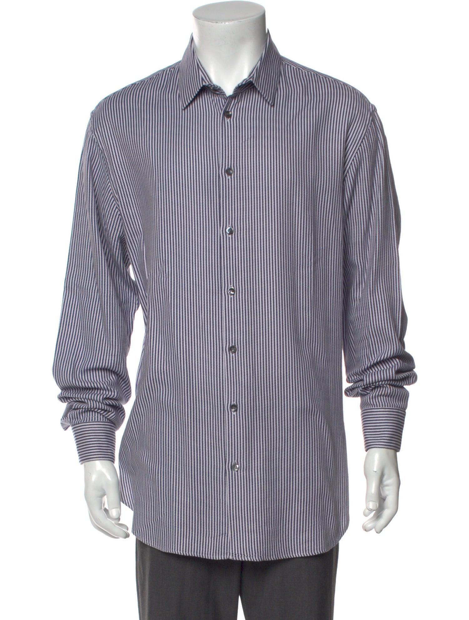 Giorgio Armani Striped Long Sleeve Dress Shirt