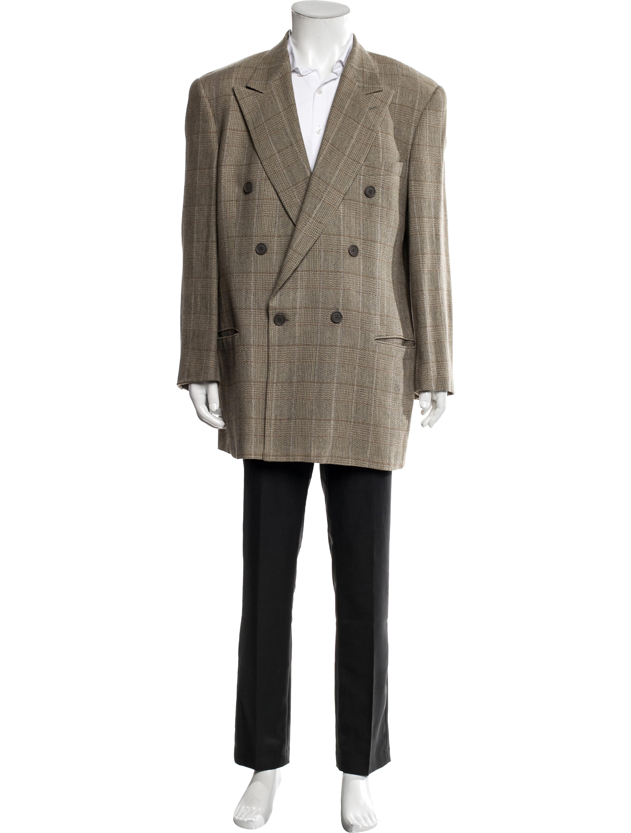 Giorgio Armani Plaid Print Blazer