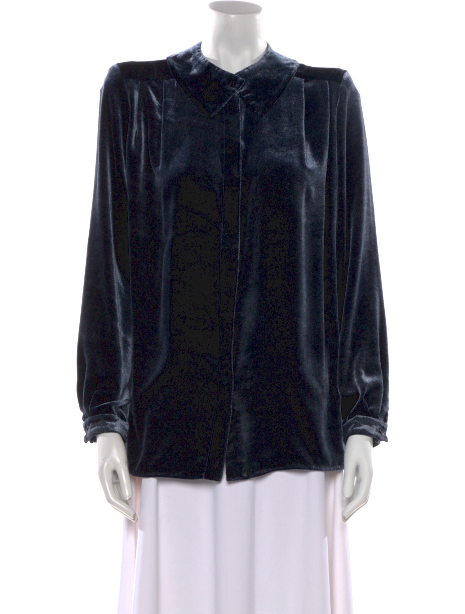 Giorgio Armani Animal Print Mock Neck Blouse