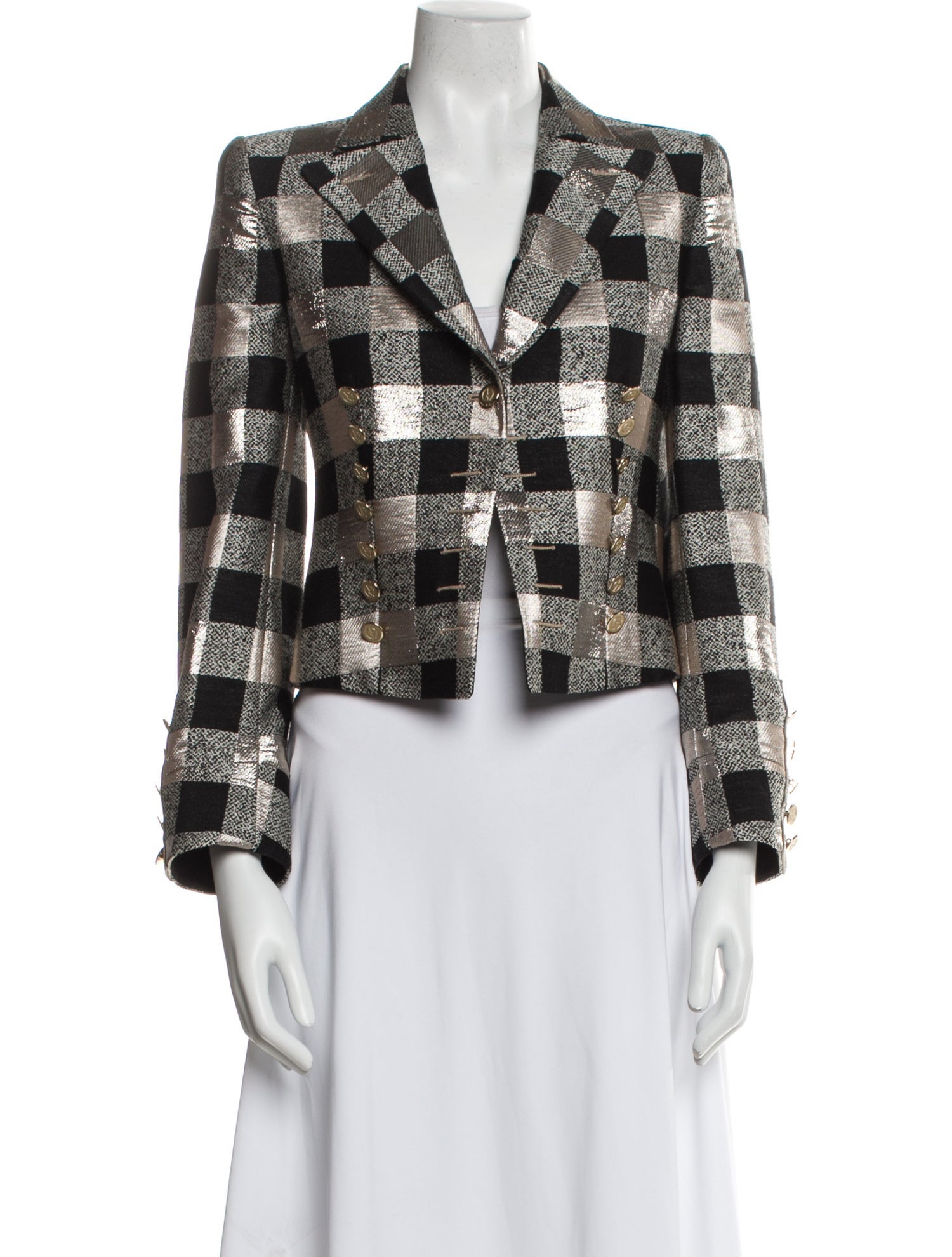 Giorgio Armani Plaid Print Blazer