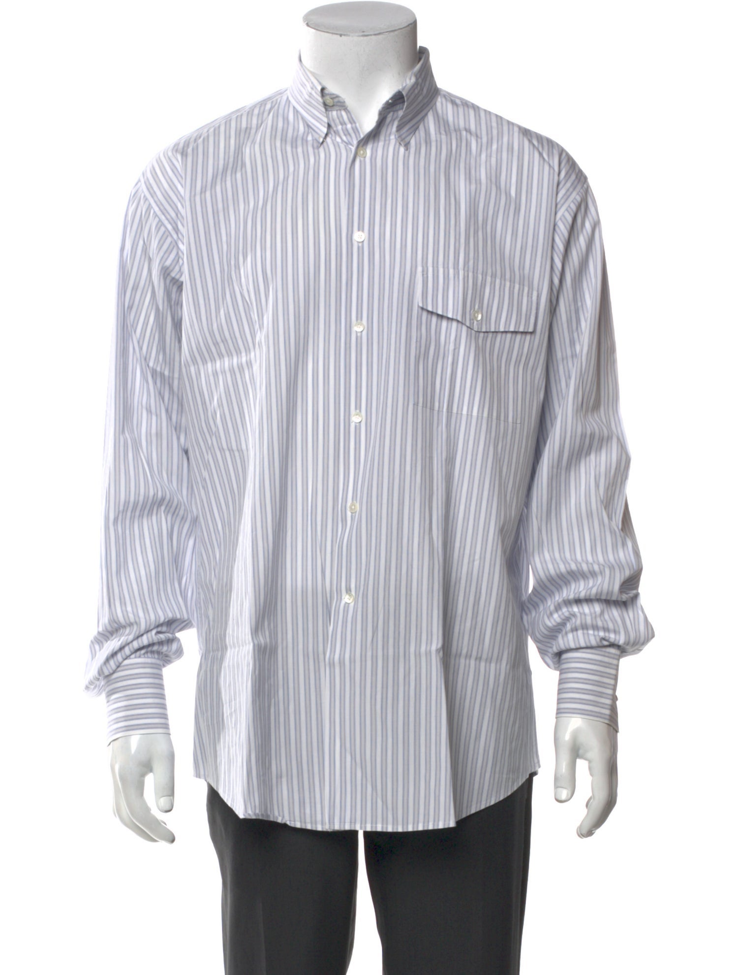 Giorgio Armani Striped Long Sleeve Dress Shirt