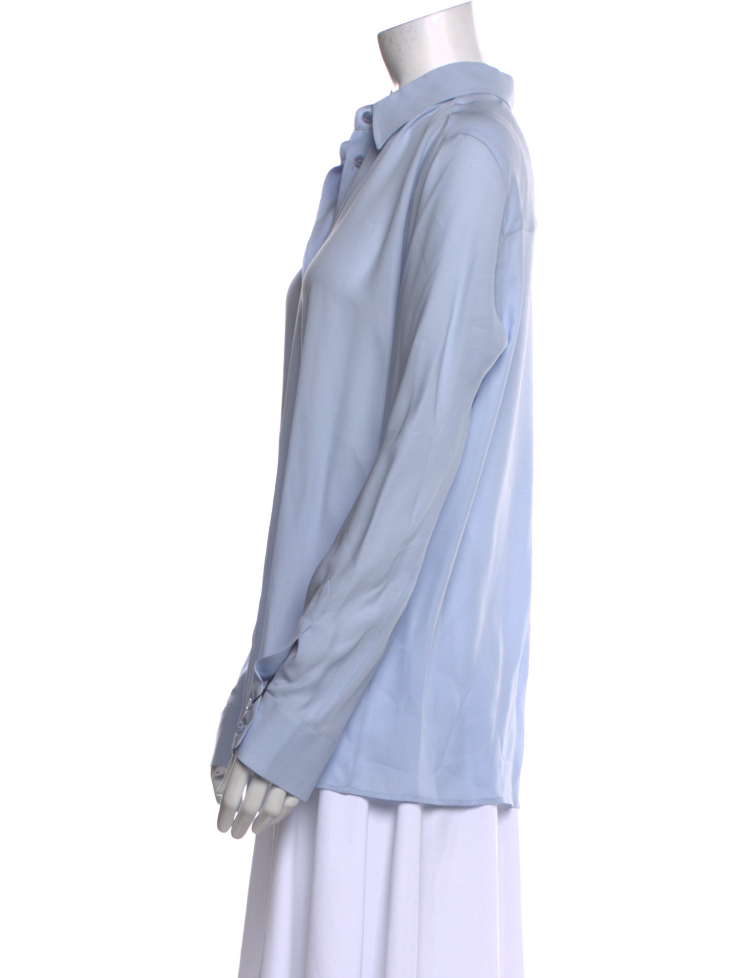 Giorgio Armani Silk V-Neck Button-Up Top w/ Tags