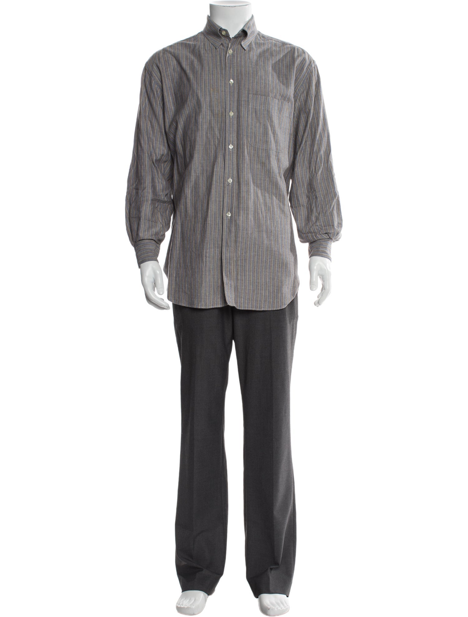 Giorgio Armani Striped Long Sleeve Dress Shirt