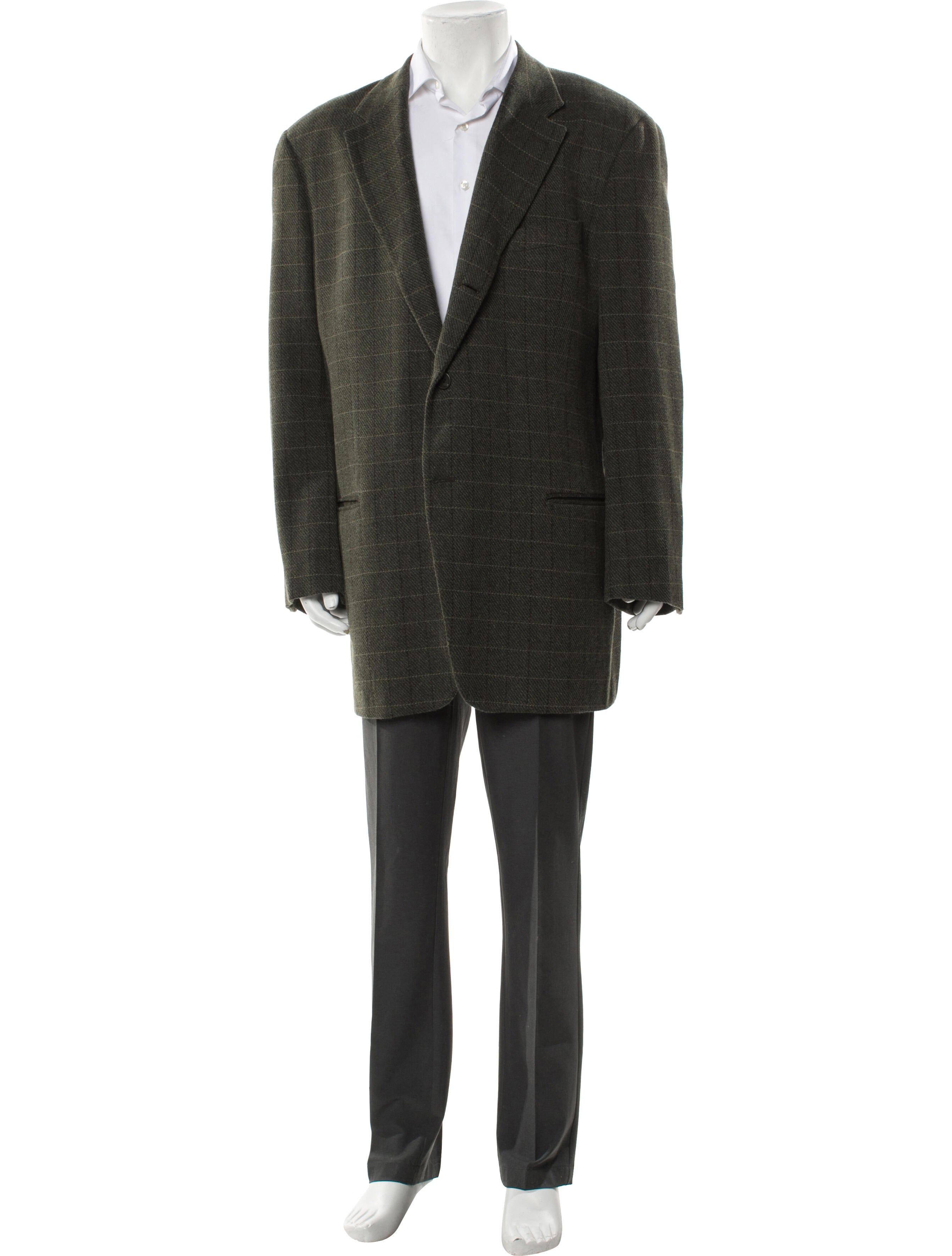 Giorgio Armani Wool Plaid Print Sport Coat