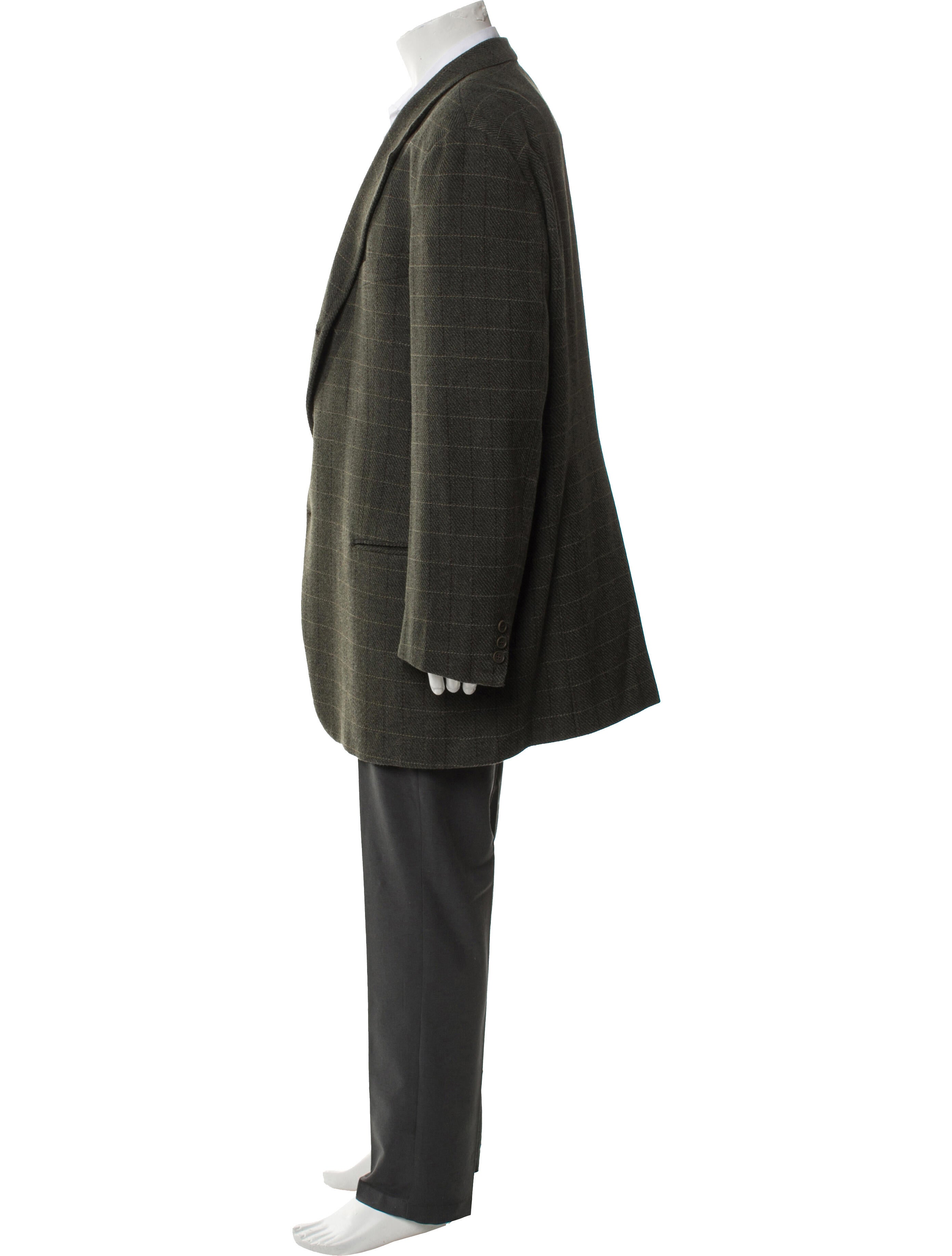 Giorgio Armani Wool Plaid Print Sport Coat