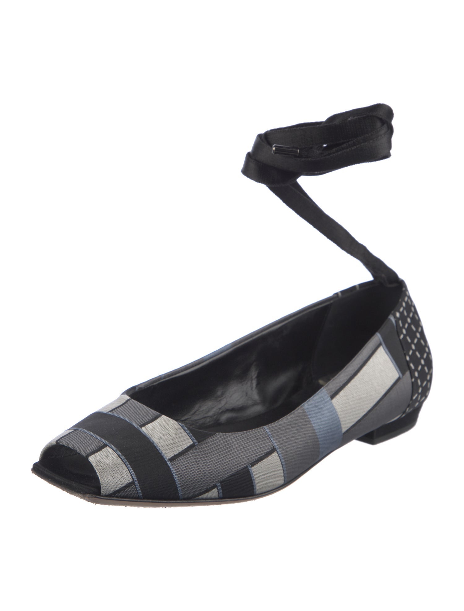 Giorgio Armani Colorblock Pattern Ballet Flats