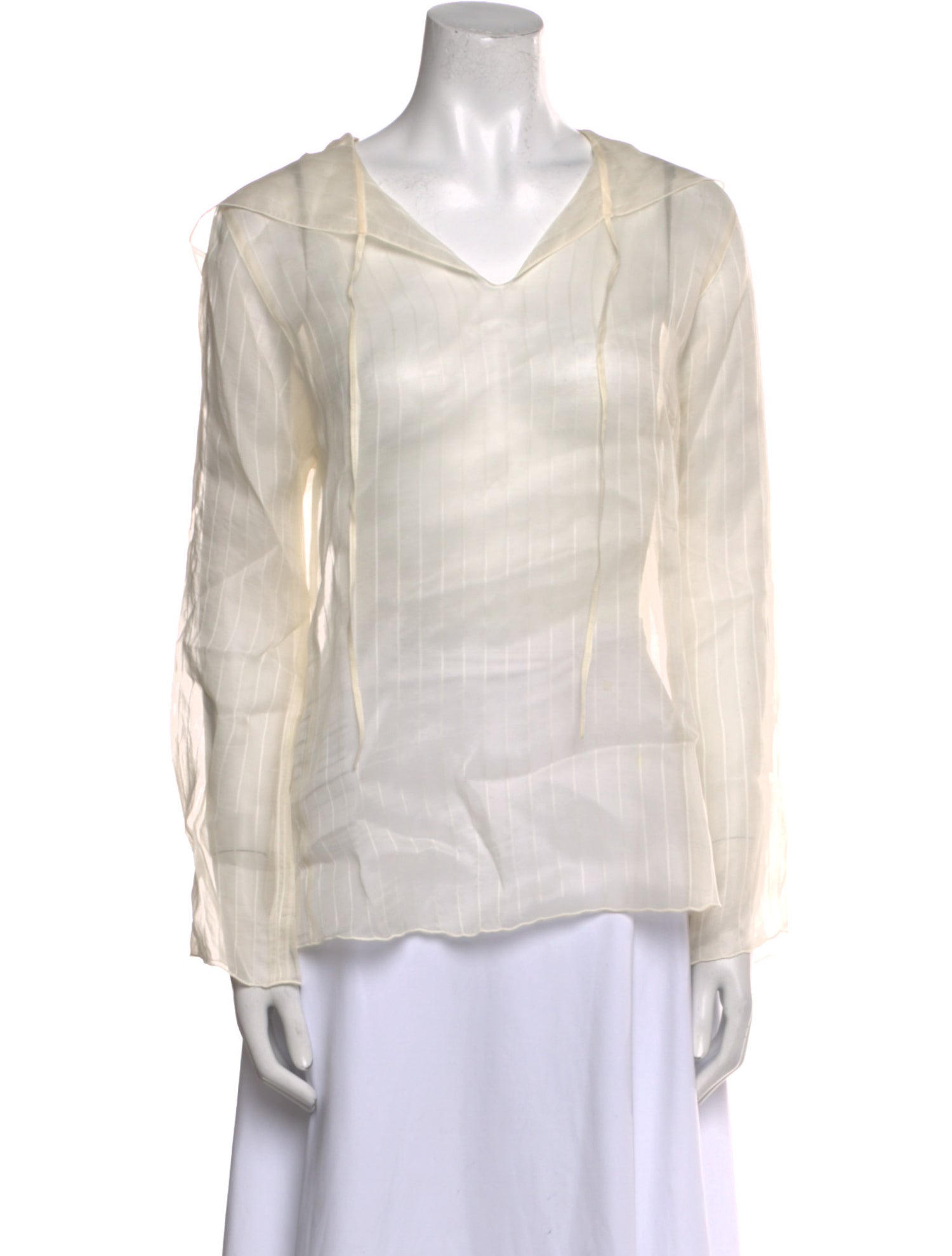 Giorgio Armani V-Neck Long Sleeve Blouse