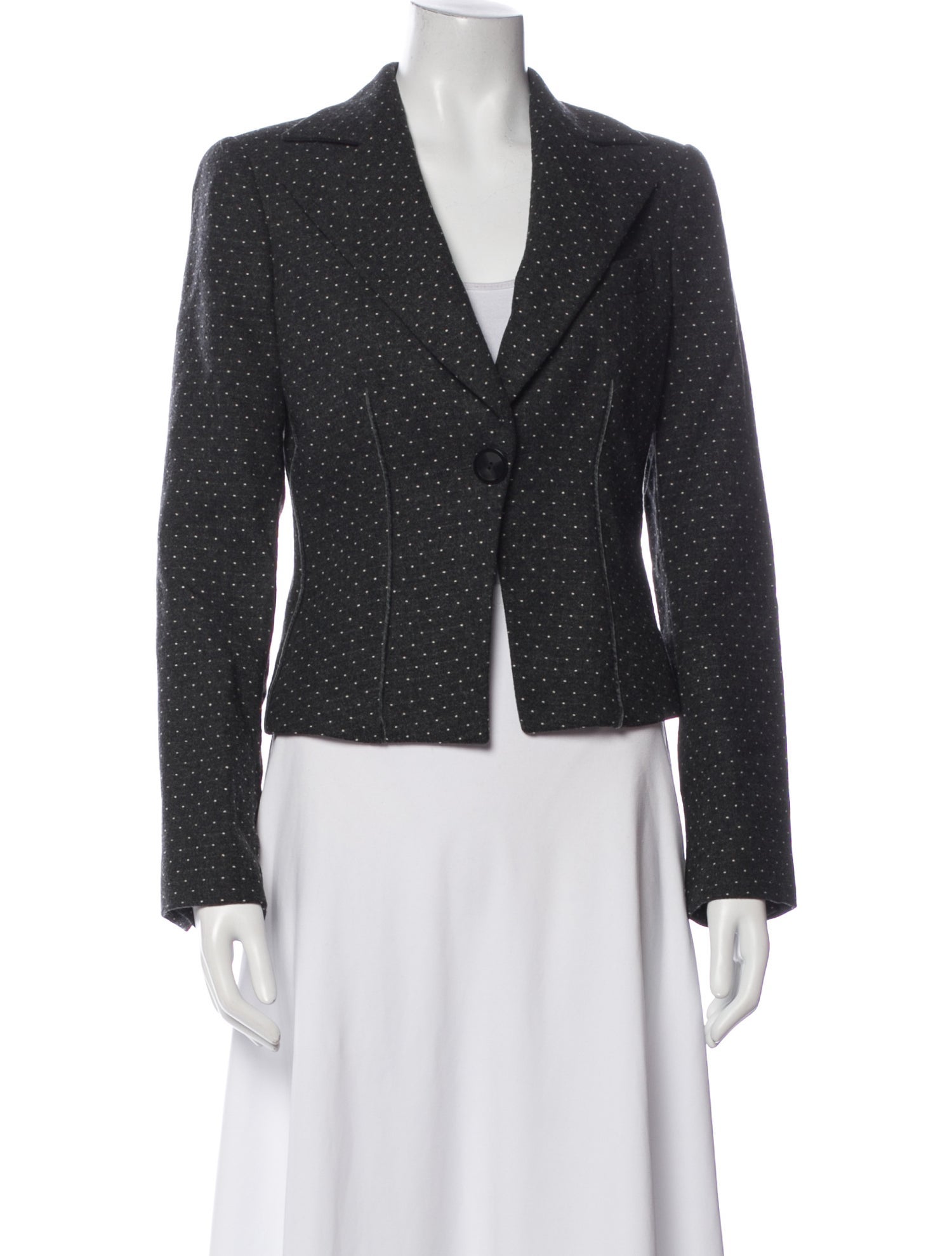 Giorgio Armani Wool Polka Dot Print Blazer