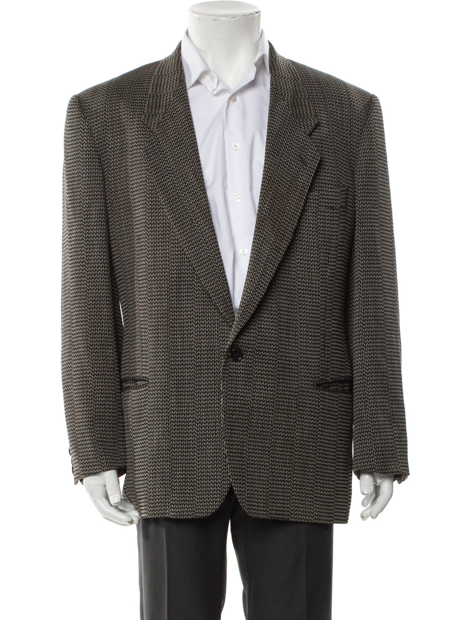 Giorgio Armani Tweed Pattern Peacoat