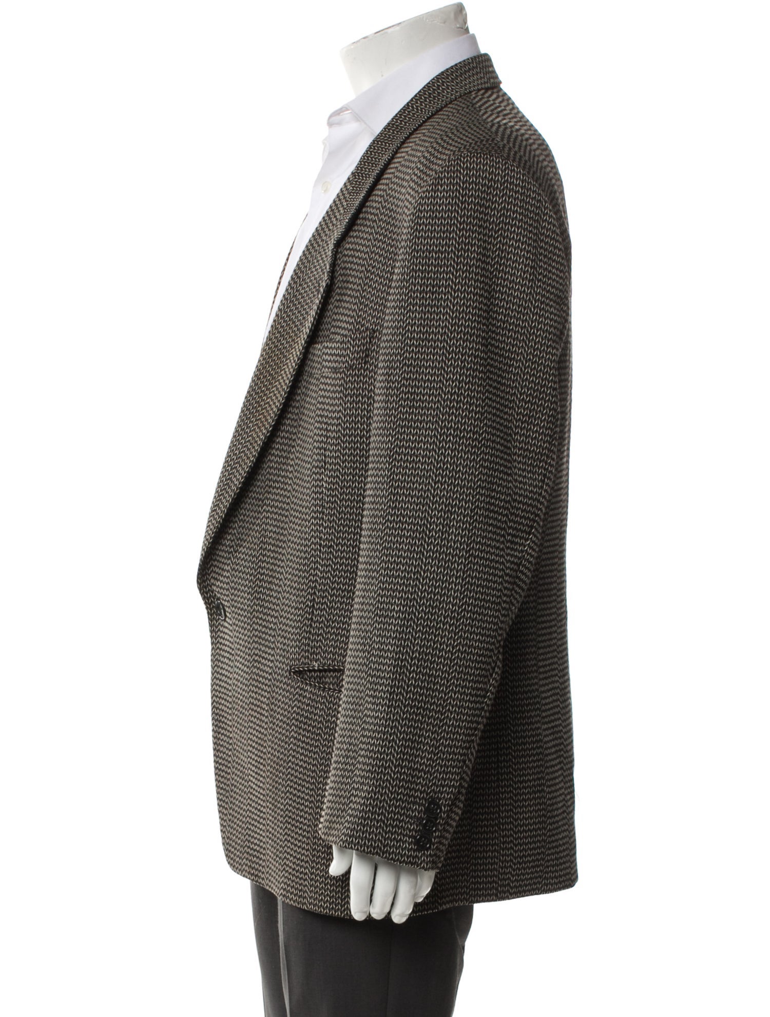 Giorgio Armani Tweed Pattern Peacoat