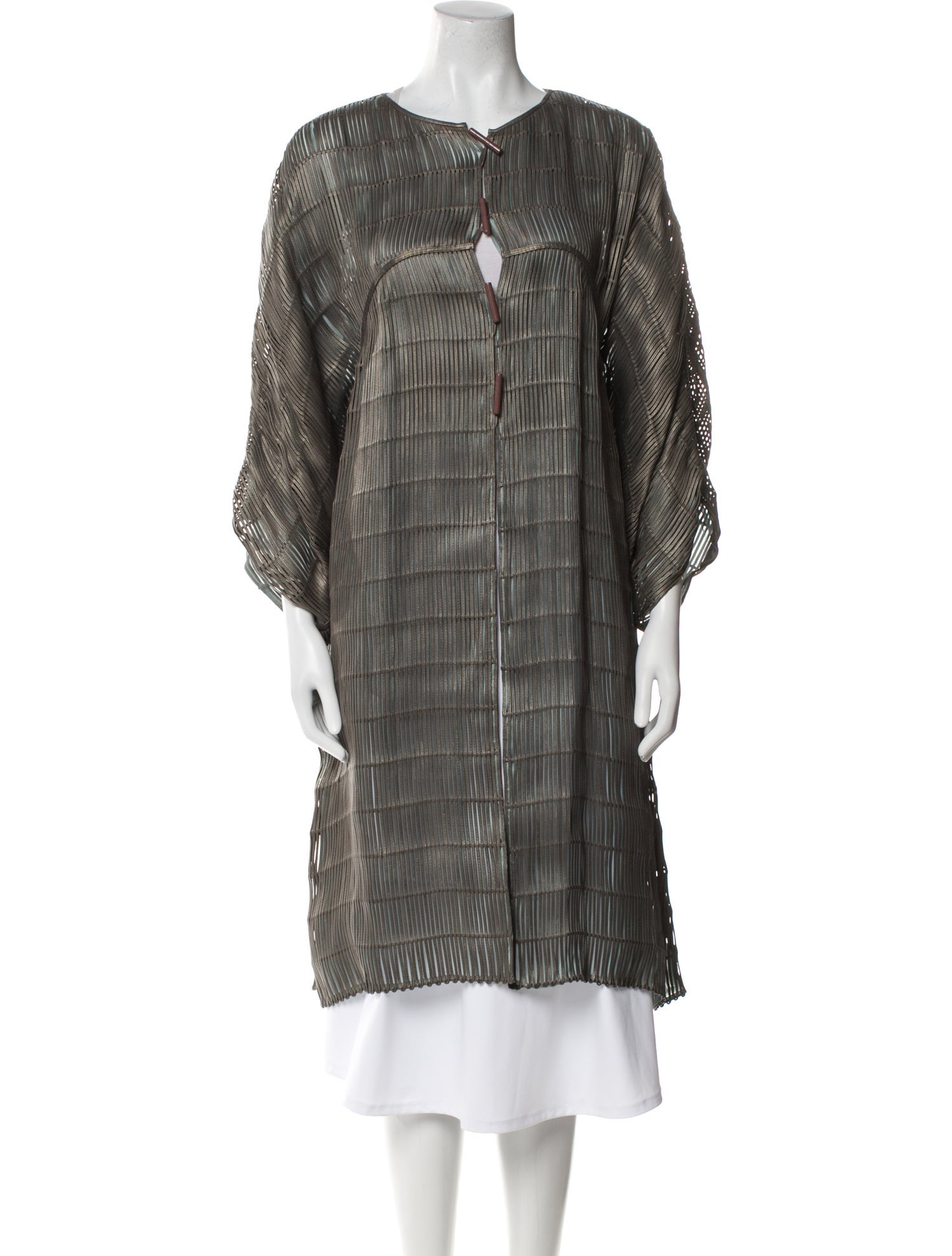 Giorgio Armani Lamb Leather Striped Coat