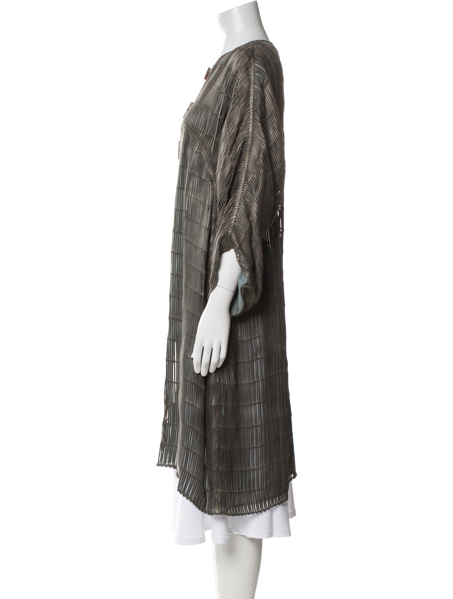 Giorgio Armani Lamb Leather Striped Coat