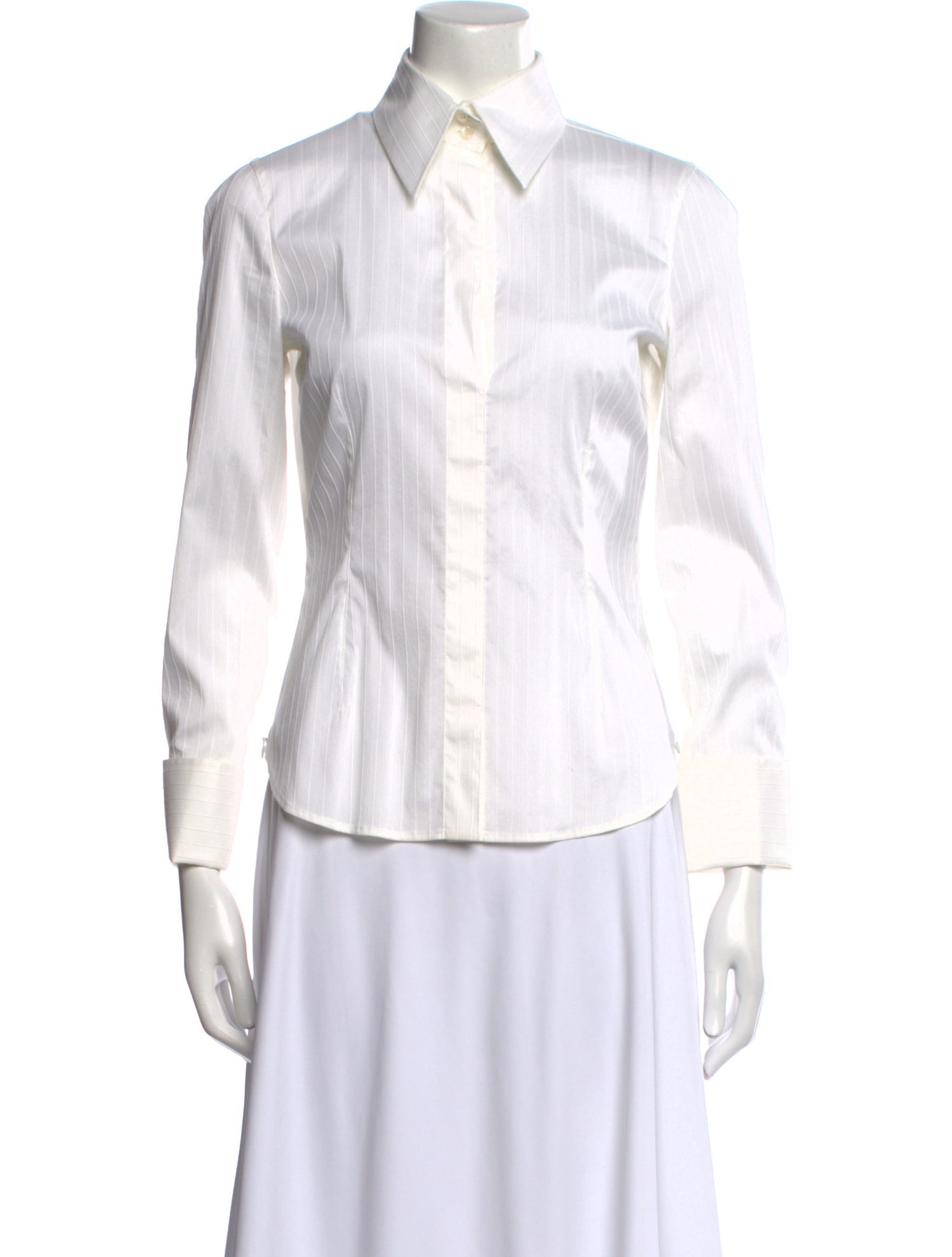 Giorgio Armani Striped Long Sleeve Button-Up Top w/ Tags