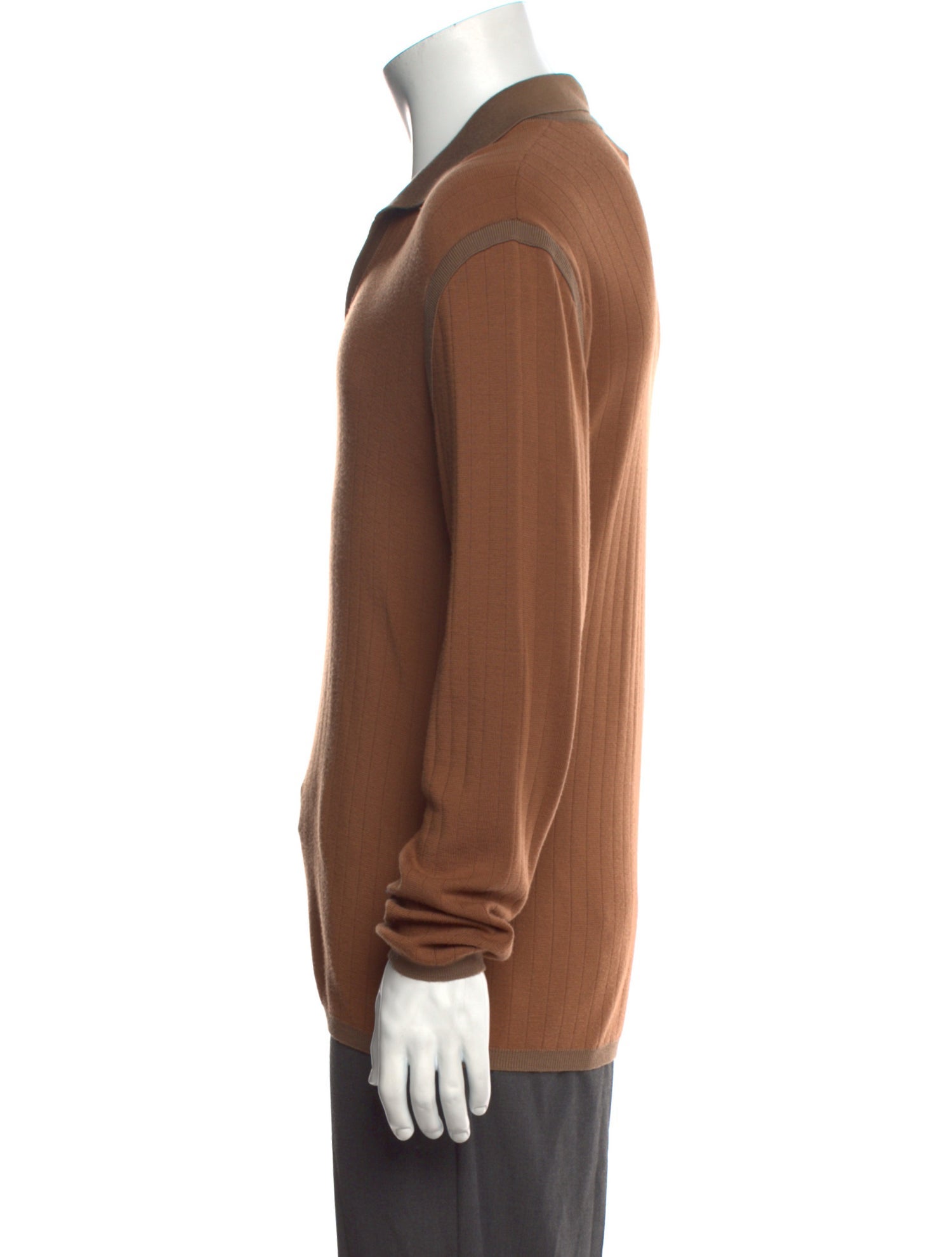 Giorgio Armani V-Neck Long Sleeve Polo Sweater