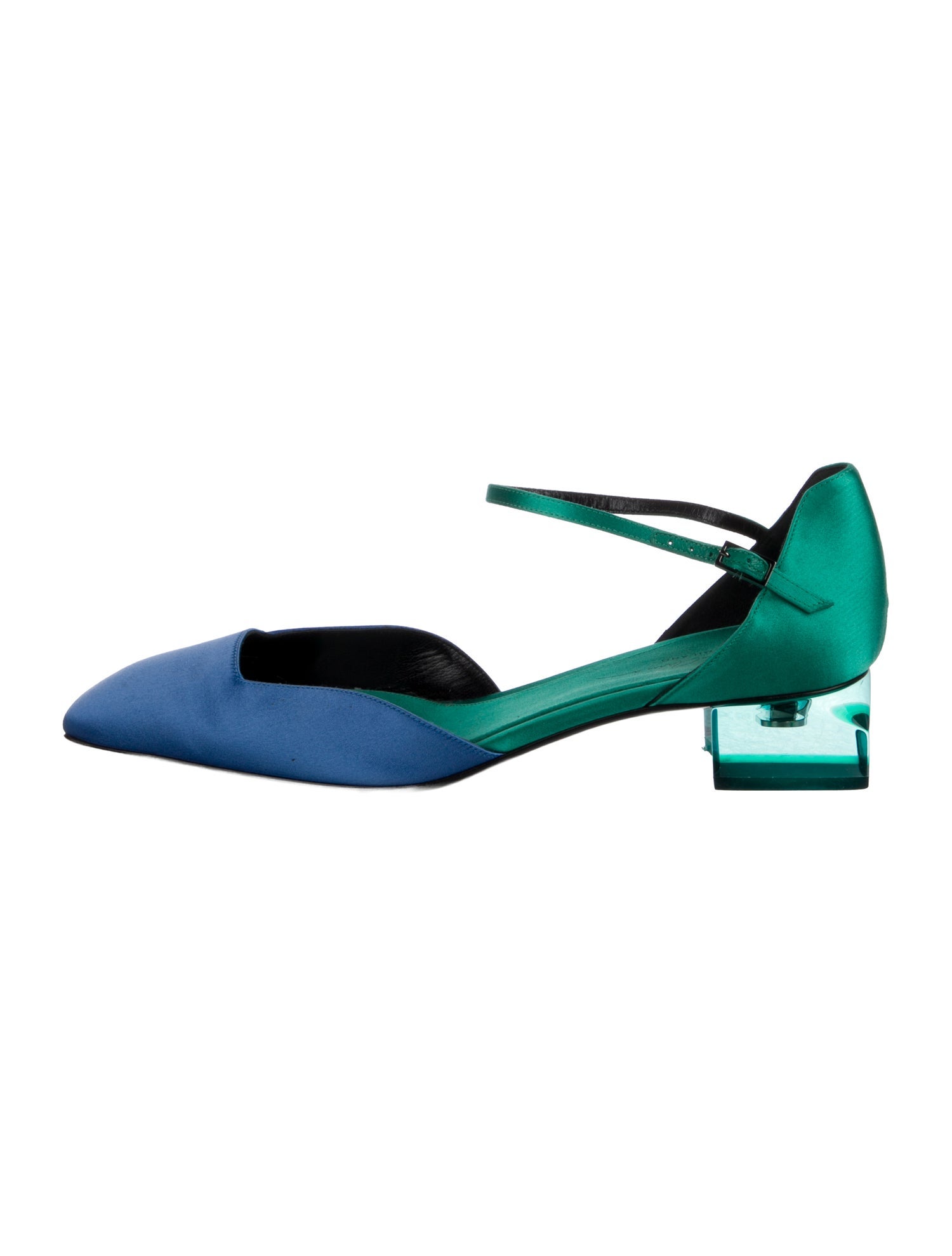 Giorgio Armani Satin Colorblock Pattern D'Orsay Pumps