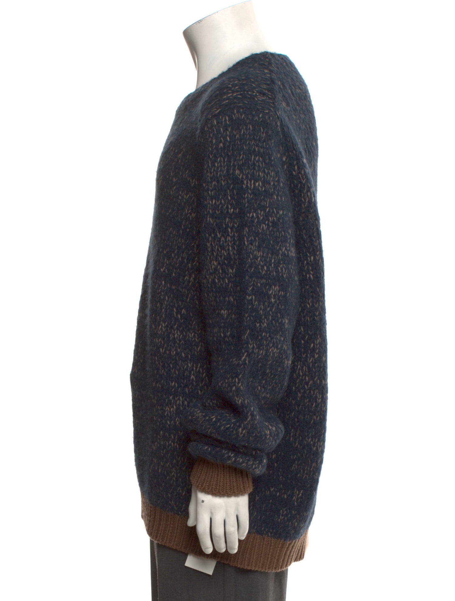 Giorgio Armani Colorblock Pattern Crew Neck Pullover