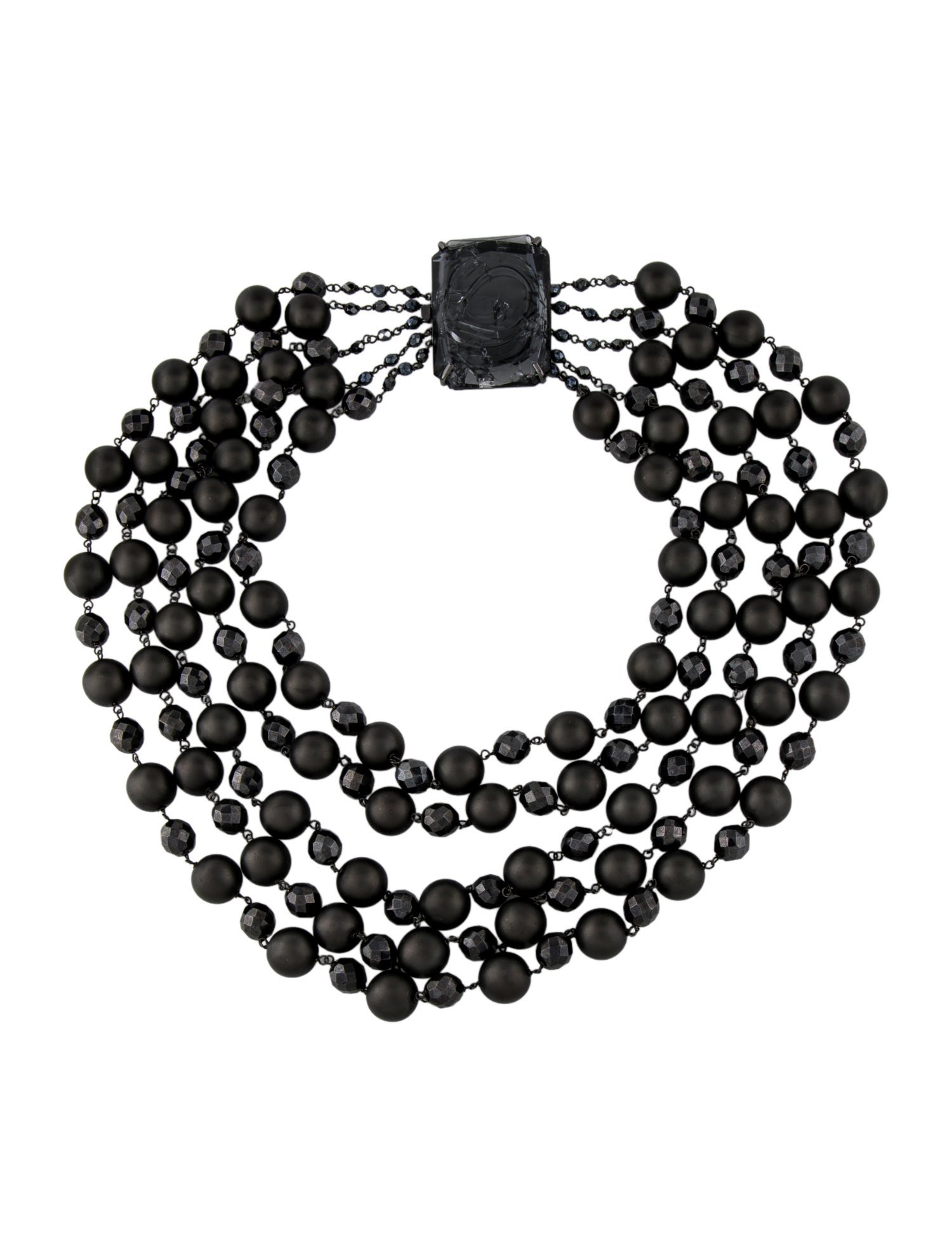 Giorgio Armani Faux Pearl, Bead & Glass Multistrand Necklace